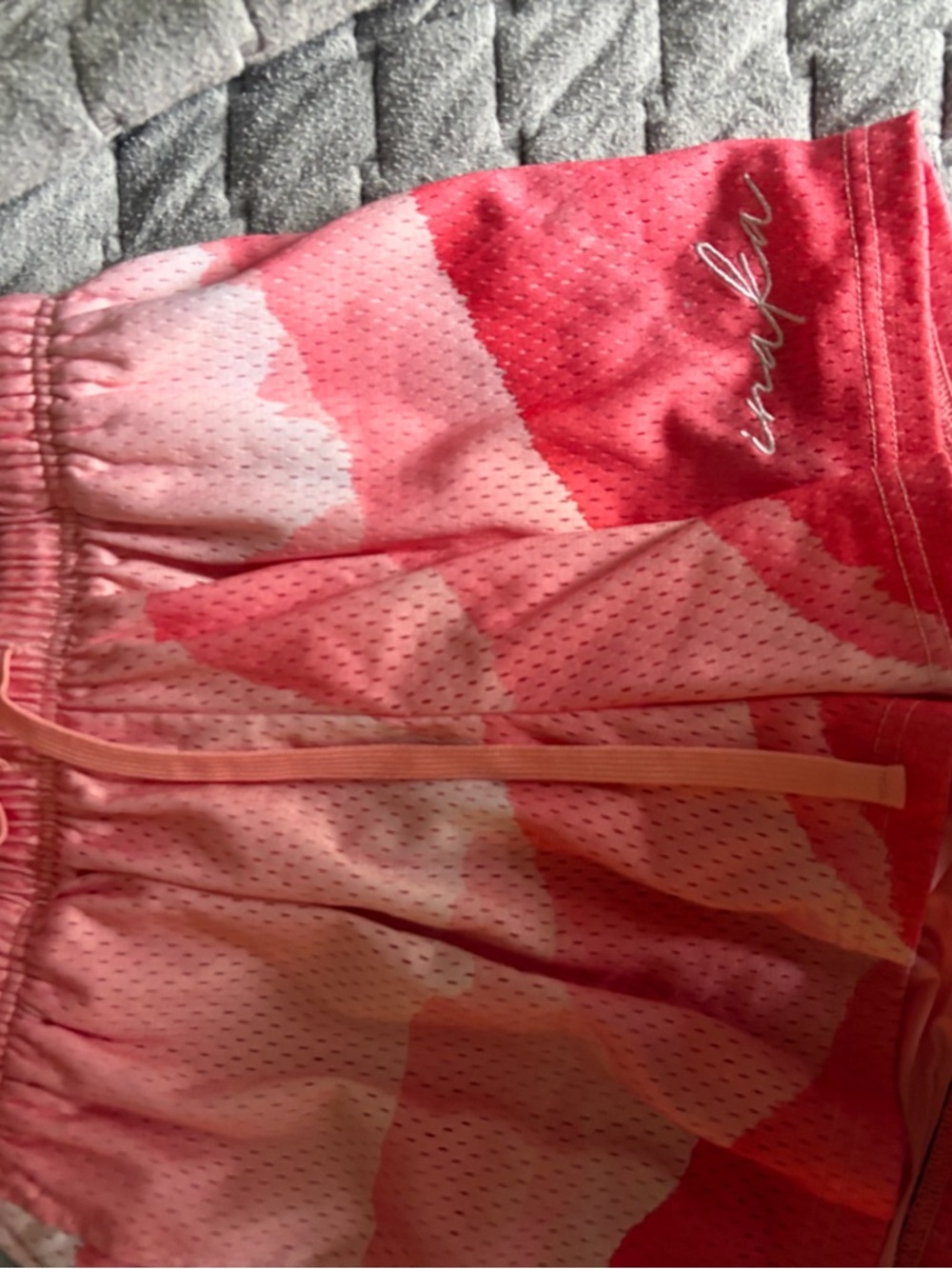 Inaka Power Women's Athletic Shorts - Coral & Pink Gradient